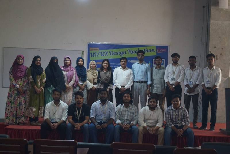 Participants of the UI/UX Design Hackathon on stage
