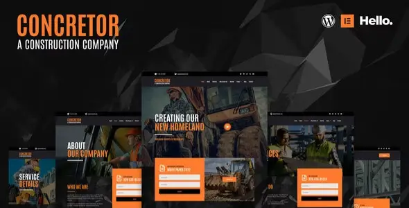 Concretor – Real Estate Construction Elementor Template Kit